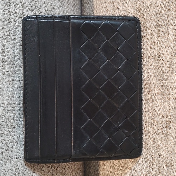 Bottega Veneta Handbags - Bottega Veneta 🖤 Black Leather Intrecciato Card Holder-Used